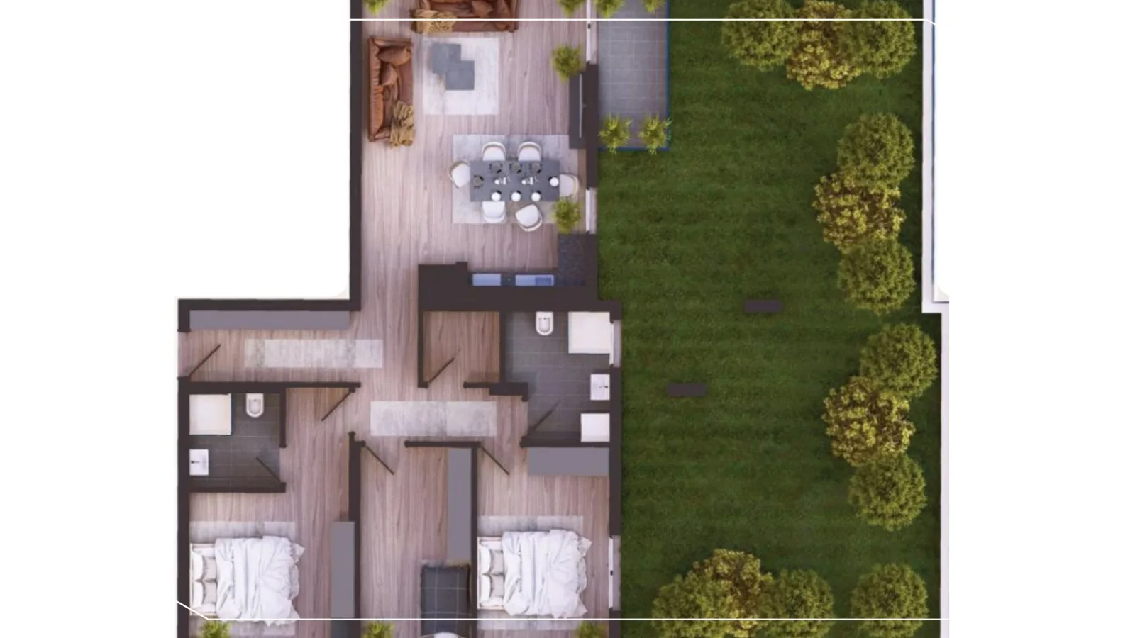 Terrace apartment for sale 107.11m² + 100m² in Arbëri, Prishtinë image 2