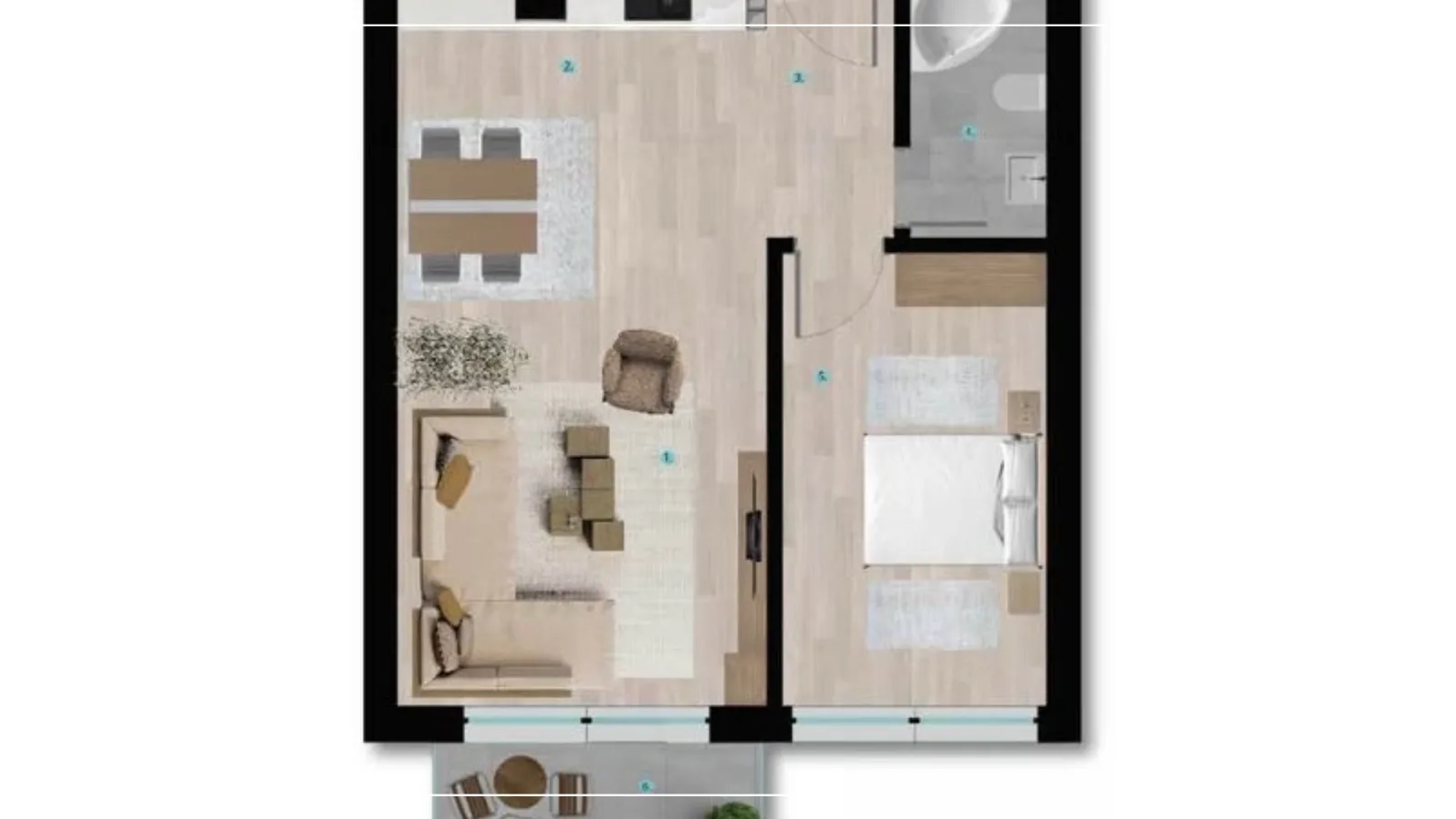 54,96m² Wohnung zum Verkauf in Prishtina e Re, Prishtinë image 4
