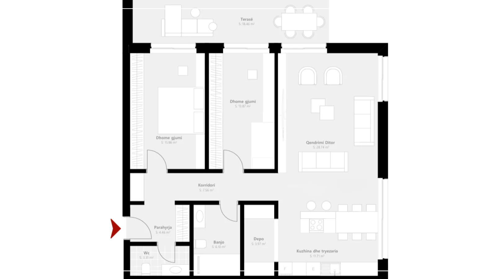 Banesë në shitje 127,19m² në lagjen Prishtina e Re, Prishtinë image 2